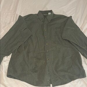 L.L. Bean Olive Plaid Casual Shirt